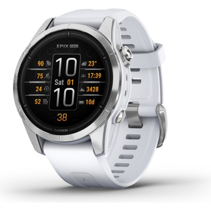 Часы GARMIN EPIX PRO (GEN 2) – STANDARD EDITION SILVER WITH WHITESTONE BAND 42 мм 010-02802-01 Часы GARMIN EPIX PRO (GEN 2) – STANDARD EDITION SILVER WITH WHITESTONE BAND 42 мм 010-02802-01
