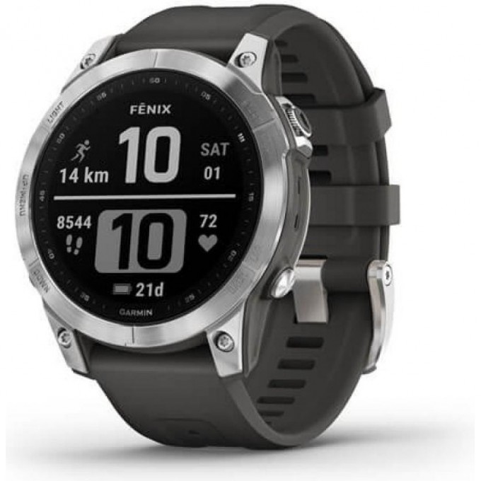Часы GARMIN FENIX 7 SILVER WITH GRAPHITE BAND 11147 Часы GARMIN FENIX 7 SILVER WITH GRAPHITE BAND 11147